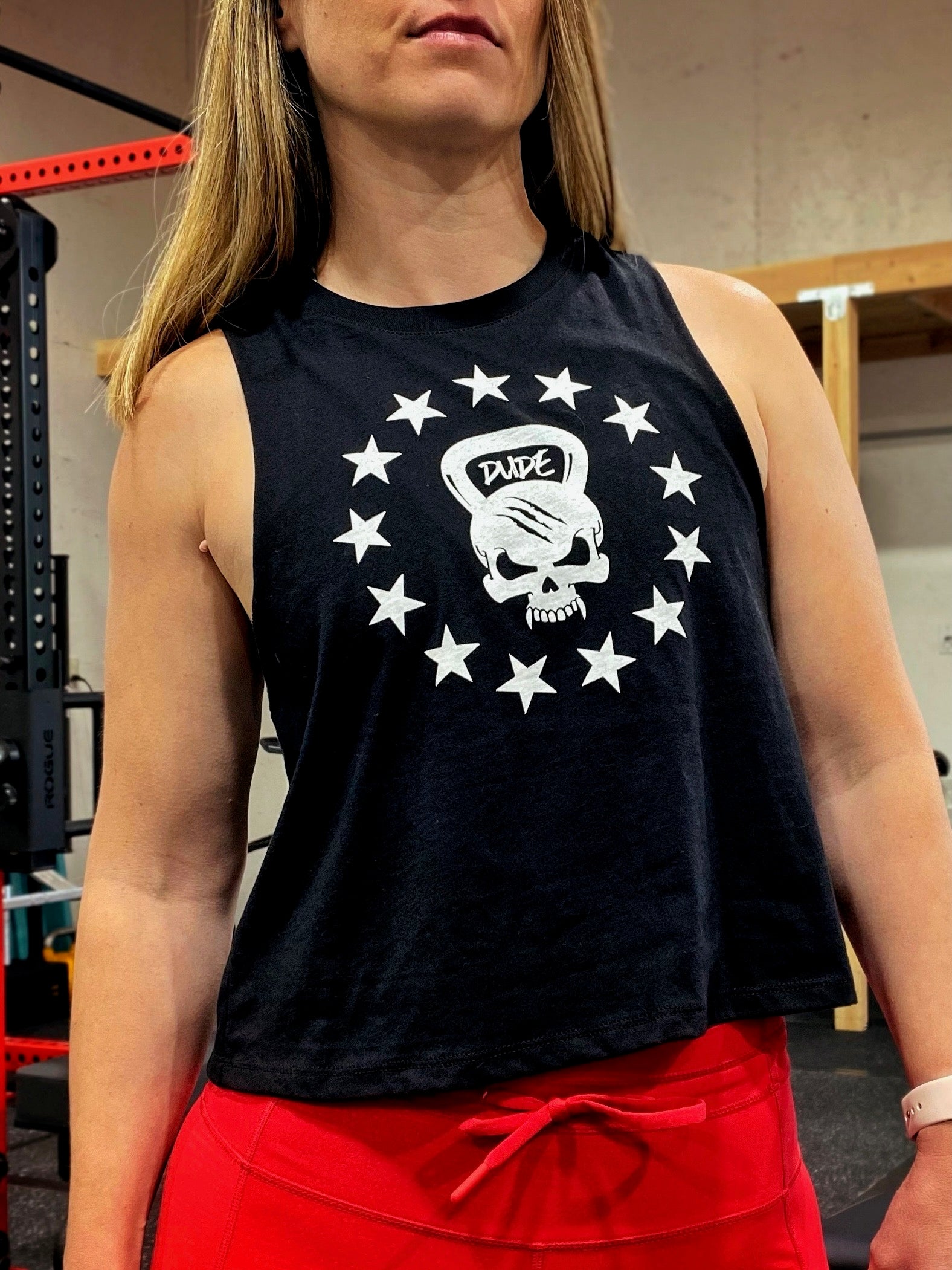 ALL AMERICAN DUDE WOMEN'S CROP TANK - Dude That Lifts