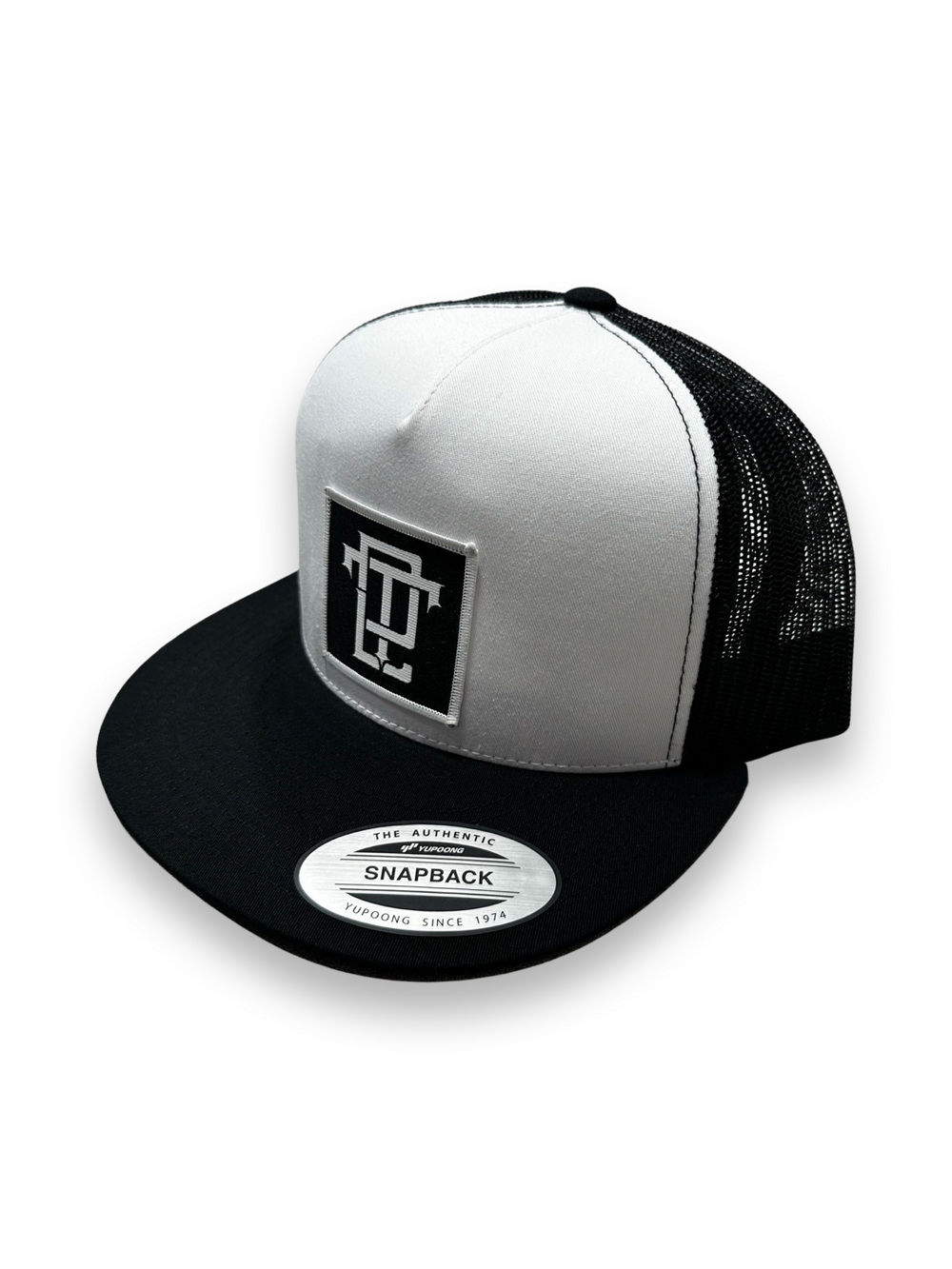 Under Alias Cap The Alias Patch Flat Bill- Black and White Hat