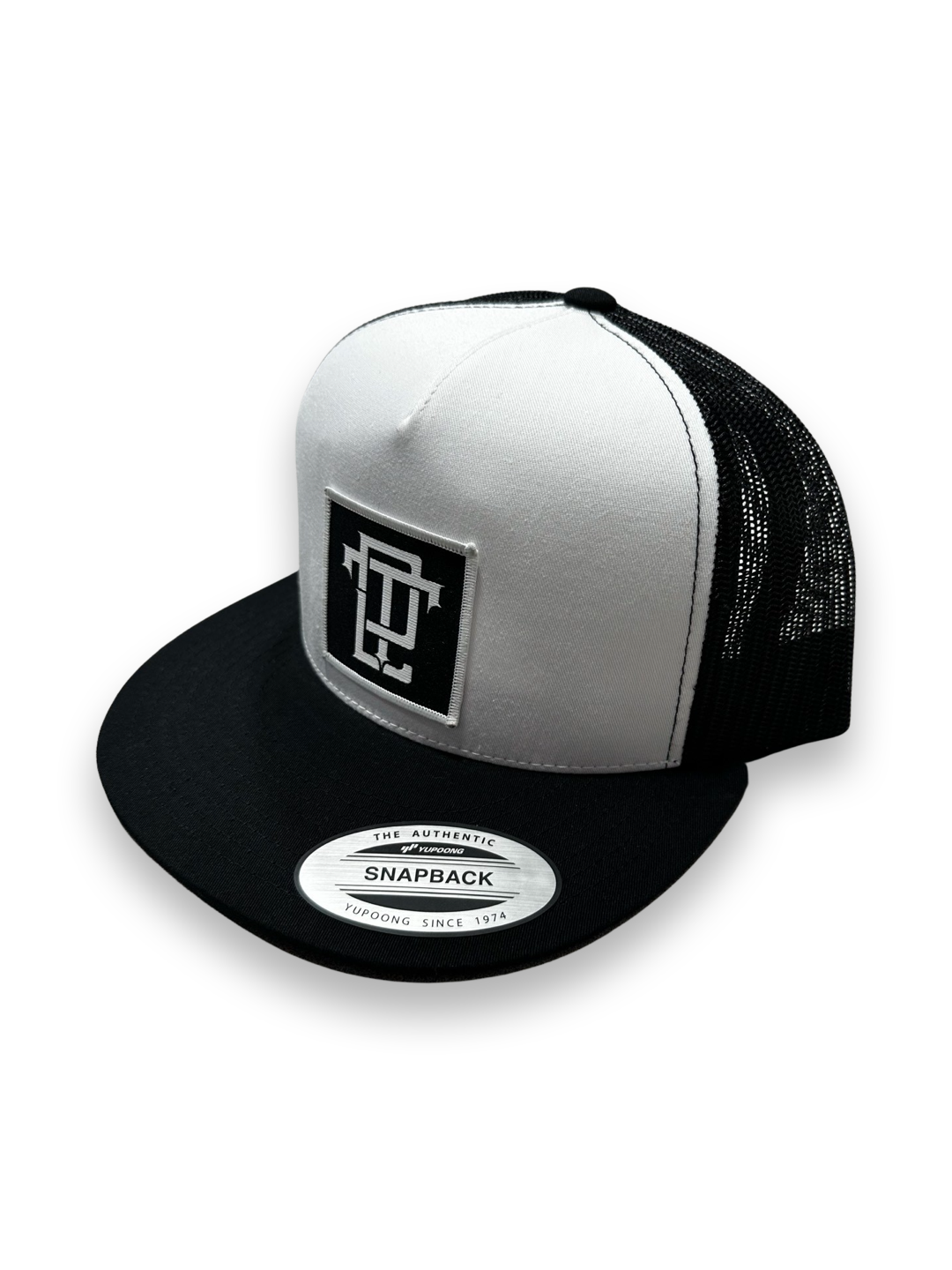 The Alias Patch Flat Bill- Black and White Hat - Dude That Lifts