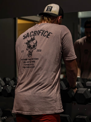 The Sacrifice 100 Oversized Vintage Zinc Tee - LIMITED DROP - Dude That Lifts