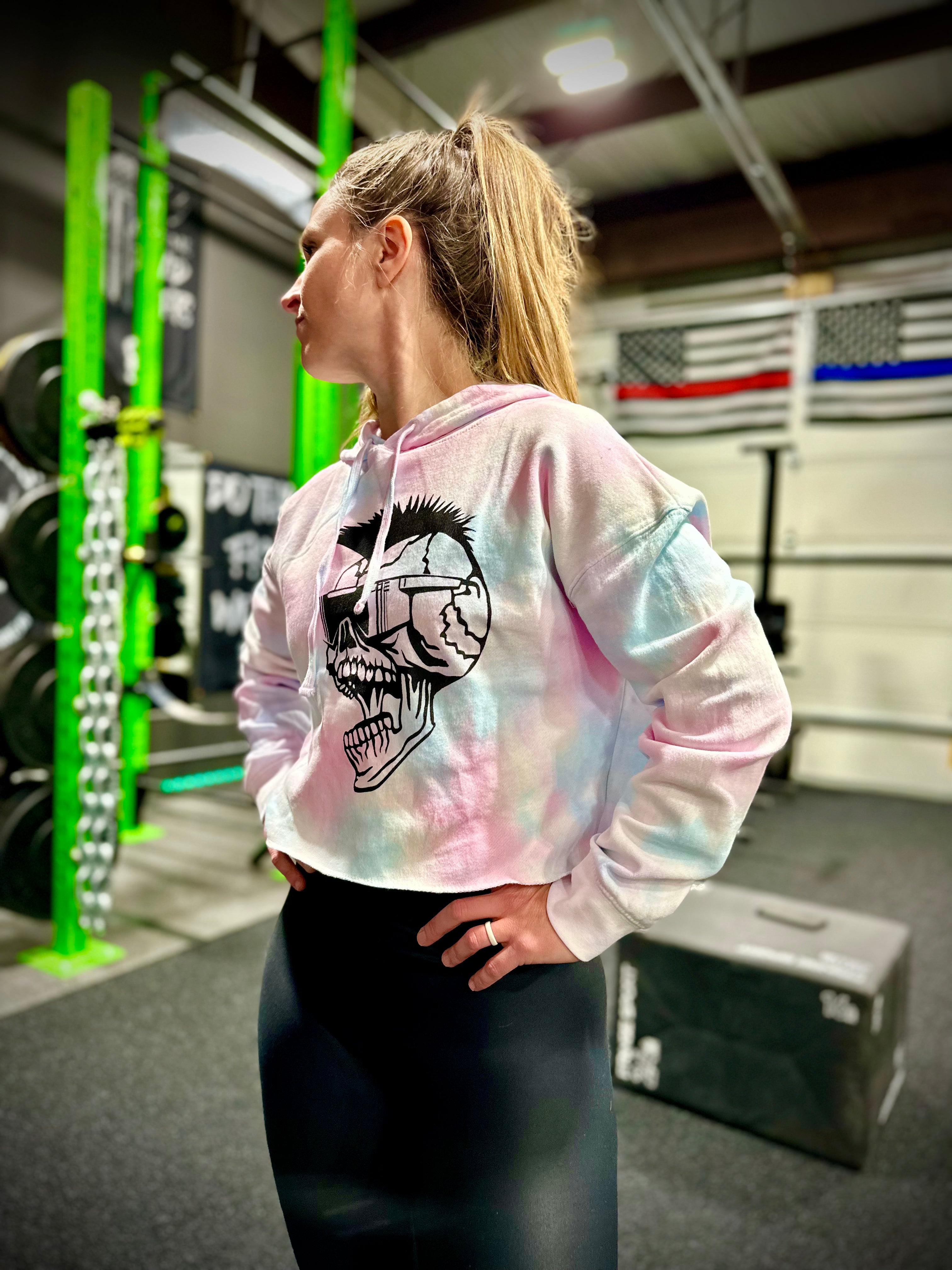 Cotton Candy Dude Crop Hoodie - Dude That Lifts