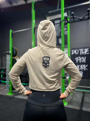One Nation Crop Hoodie - Dude That Lifts