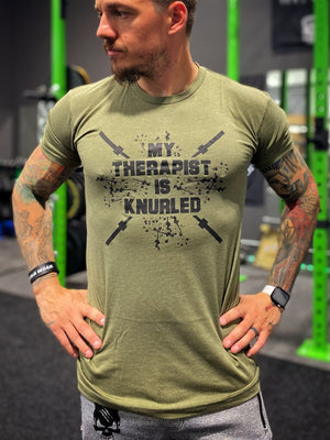 My Therapist is Knurled Tee - Dude That Lifts