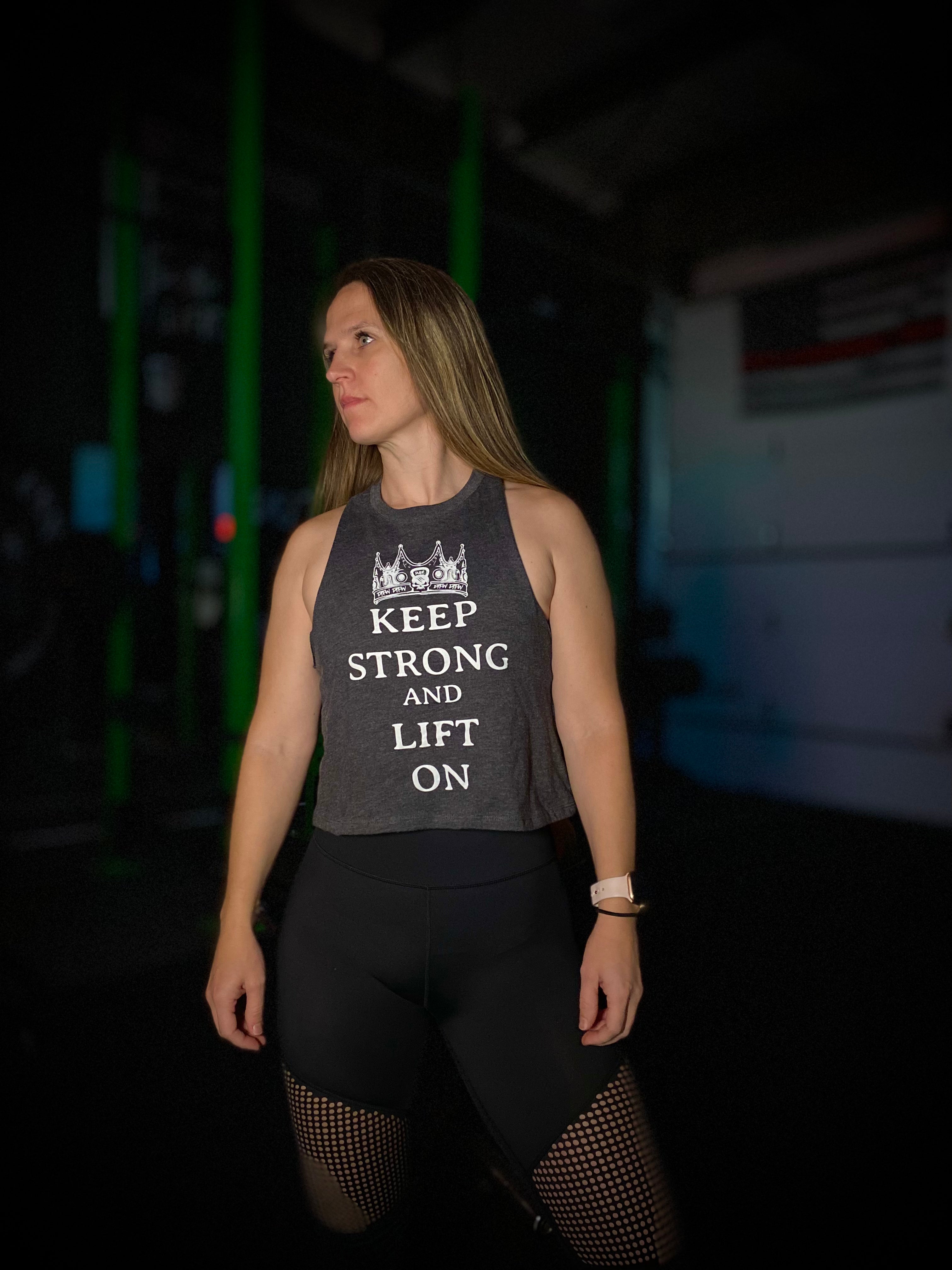 Keep Strong and Lift On Women's Crop Tank - Dude That Lifts