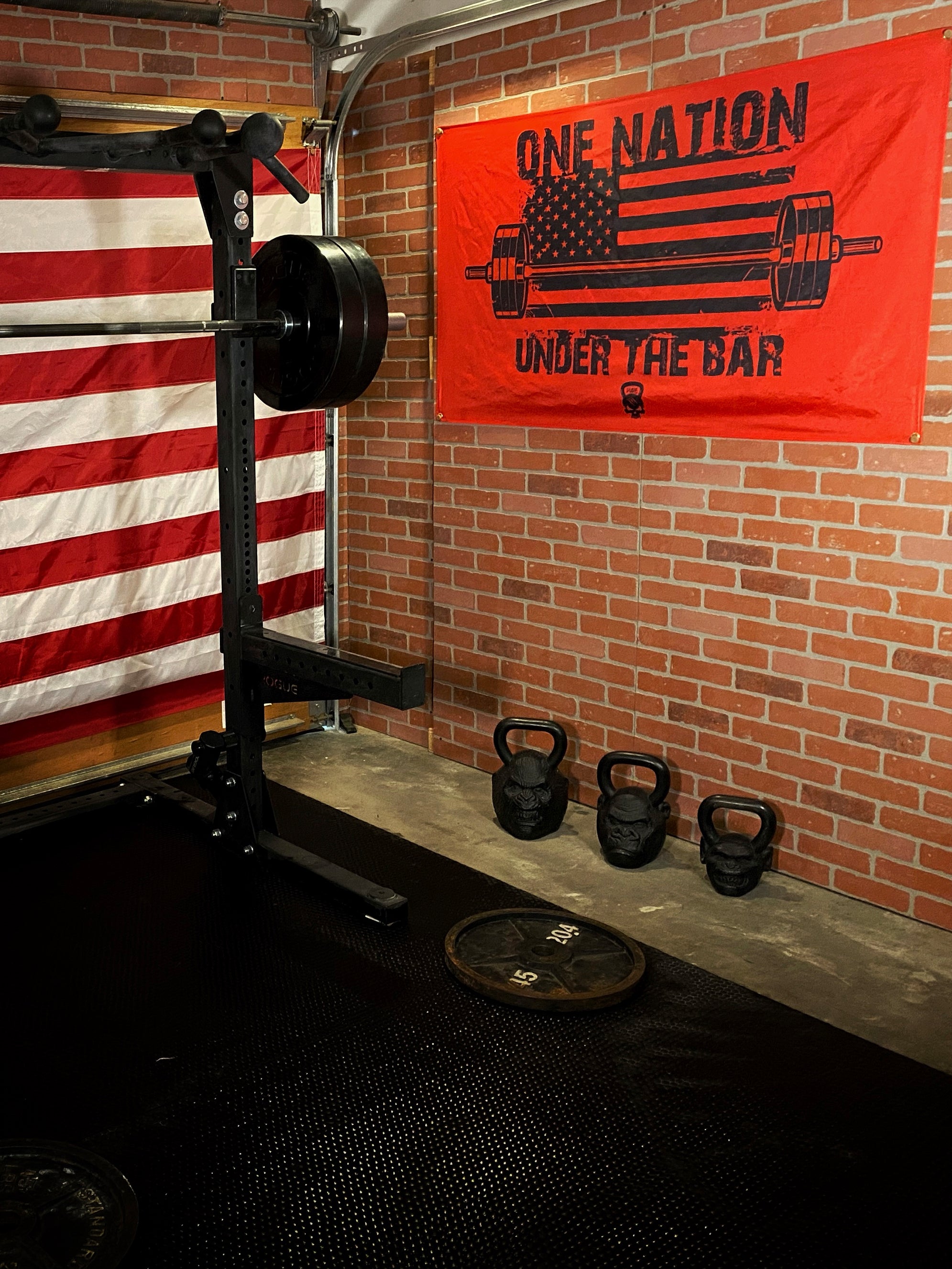 ONE NATION UNDER THE BAR GYM FLAG - Dude That Lifts