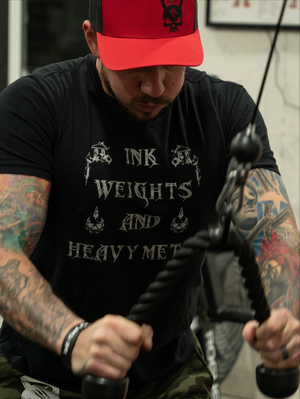 INK-WEIGHTS-HEAVY METAL TEE - Dude That Lifts